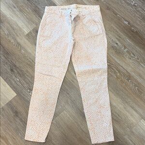 GAP Light Orange Skinny Jeans with Dotted Print